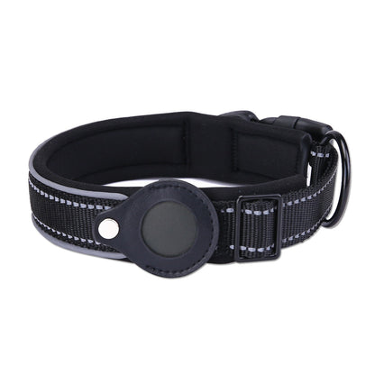 Black dog tracker collar